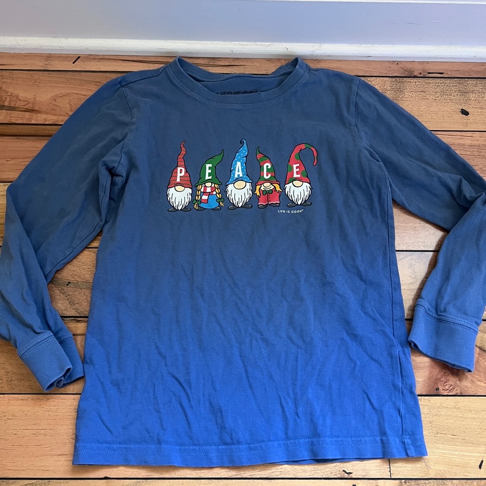 Life is good gnome “peace” shirt